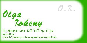 olga kokeny business card